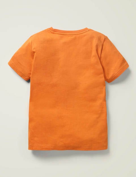 Hungry Animal Appliqué T-Shirt - Mandarin Orange Crocodile Hungry Animal Appliqué T-Shirt - Mandarin Orange Crocodile