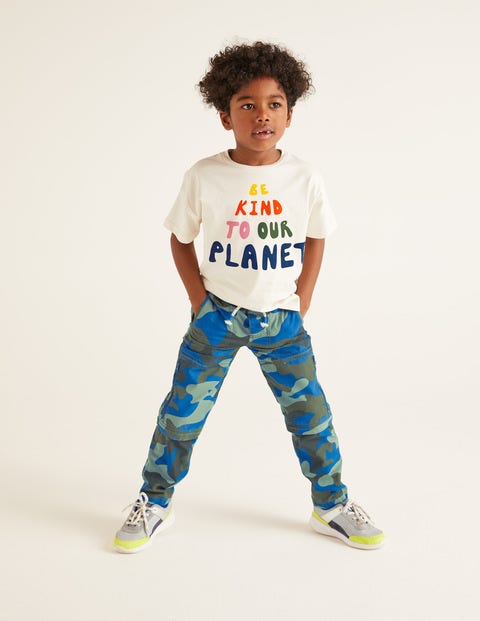 Techno-Hose zum Abzippen - Kräftiges Blau, Camouflage Techno-Hose zum Abzippen - Kräftiges Blau, Camouflage
