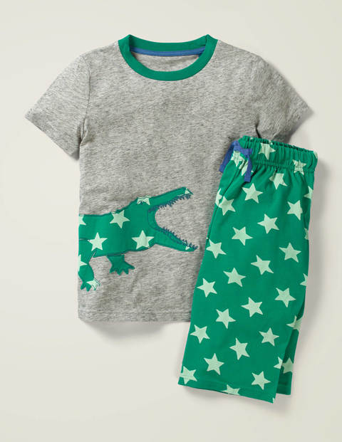 Printed Appliqué Pyjama Set - Grey Marl Crocodile Printed Appliqué Pyjama Set - Grey Marl Crocodile