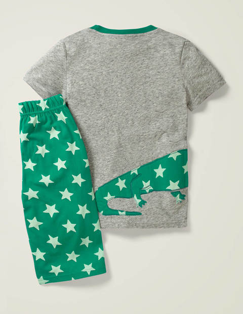 Printed Appliqué Pyjama Set - Grey Marl Crocodile Printed Appliqué Pyjama Set - Grey Marl Crocodile