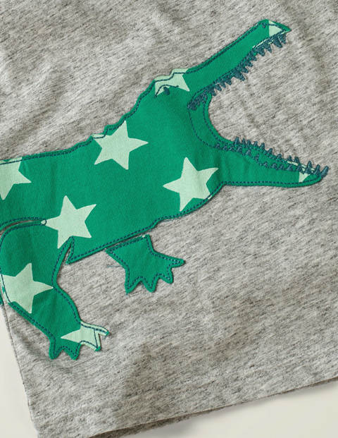 Printed Appliqué Pyjama Set - Grey Marl Crocodile Printed Appliqué Pyjama Set - Grey Marl Crocodile