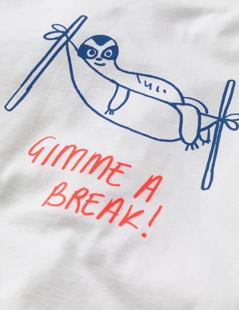 Animal Printed T-Shirt - White Sloth Animal Printed T-Shirt - White Sloth