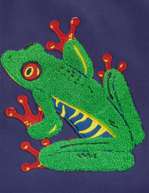 Animal Appliqué Sweatshirt - Indigo Navy Frog Animal Appliqué Sweatshirt - Indigo Navy Frog