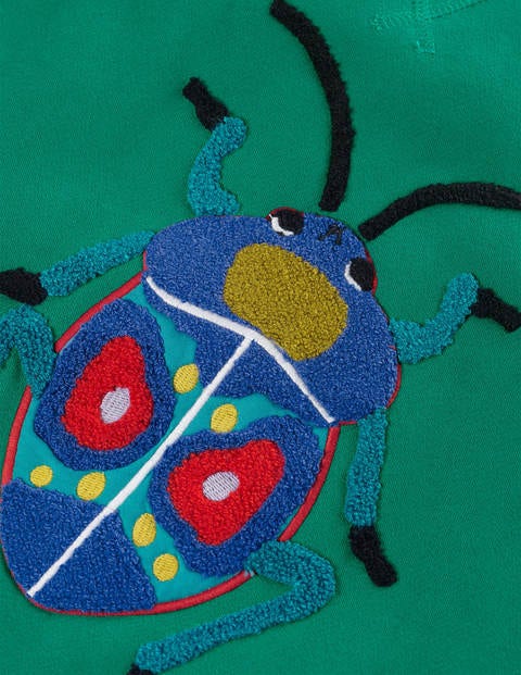 Sweatshirt Mit Tierapplikation - Alpengrün, Käfer Sweatshirt Mit Tierapplikation - Alpengrün, Käfer