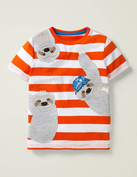 T-shirt à appliqué amical - Orange mandarine/paresseux blancs T-shirt à appliqué amical - Orange mandarine/paresseux blancs