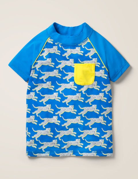 Cheetah Short-sleeve Rash Vest - Pool Blue Cheetah Cheetah Short-sleeve Rash Vest - Pool Blue Cheetah