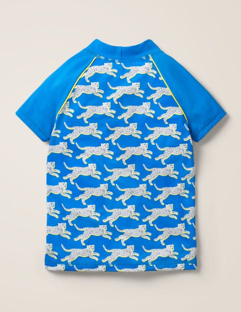 Cheetah Short-sleeve Rash Vest - Pool Blue Cheetah Cheetah Short-sleeve Rash Vest - Pool Blue Cheetah