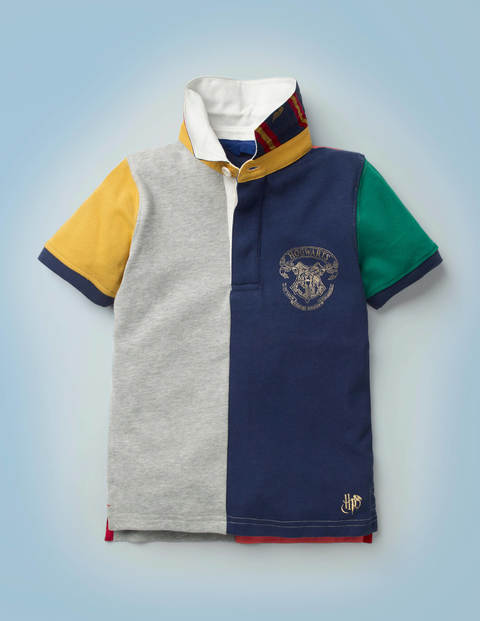 Hogwarts Heritage Rugby Shirt - Mid Grey Marl Hotchpotch Hogwarts Heritage Rugby Shirt - Mid Grey Marl Hotchpotch