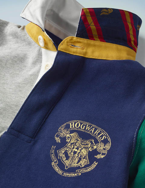 Hogwarts Heritage Rugby Shirt - Mid Grey Marl Hotchpotch Hogwarts Heritage Rugby Shirt - Mid Grey Marl Hotchpotch