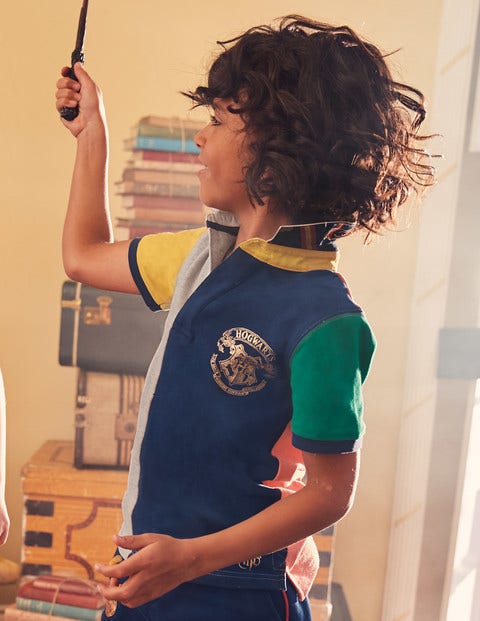 Hogwarts Heritage Rugby Shirt - Mid Grey Marl Hotchpotch Hogwarts Heritage Rugby Shirt - Mid Grey Marl Hotchpotch