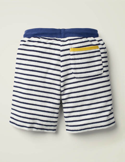 Strukturierte Shorts Mit Rippbund - Weiß/Segelblau Strukturierte Shorts Mit Rippbund - Weiß/Segelblau