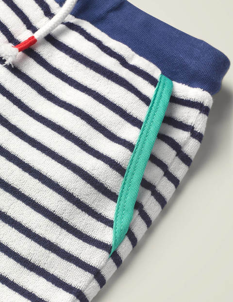 Strukturierte Shorts Mit Rippbund - Weiß/Segelblau Strukturierte Shorts Mit Rippbund - Weiß/Segelblau