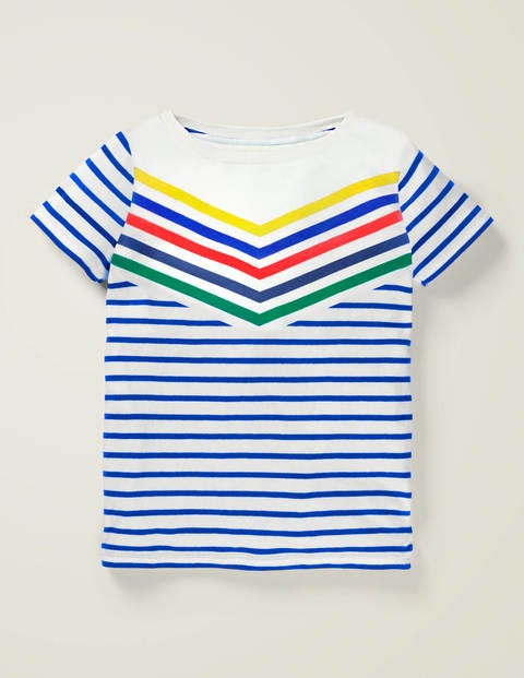 Sporty Chevron Stripe T-shirt - Brilliant Blue Multi Sporty Chevron Stripe T-shirt - Brilliant Blue Multi