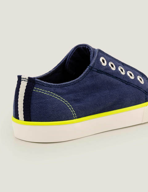 Laceless Canvas Pull-ons - Navy Blue Laceless Canvas Pull-ons - Navy Blue