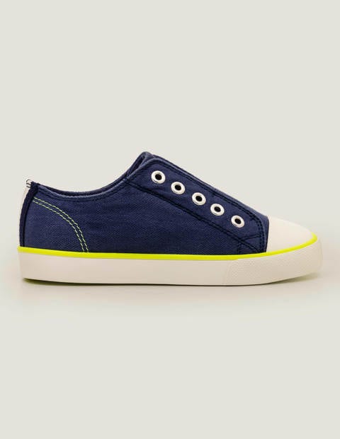 Laceless Canvas Pull-ons - Navy Blue Laceless Canvas Pull-ons - Navy Blue