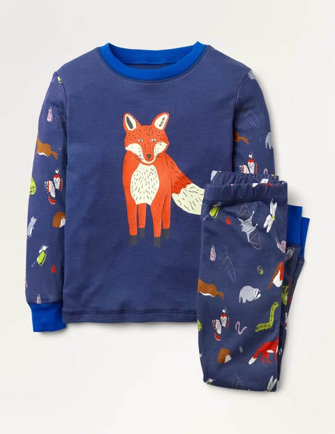 Cosy Long John Pajamas - Starboard Blue Forest Friends Cosy Long John Pajamas - Starboard Blue Forest Friends