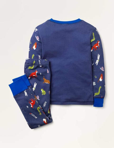 Cosy Long John Pajamas - Starboard Blue Forest Friends Cosy Long John Pajamas - Starboard Blue Forest Friends