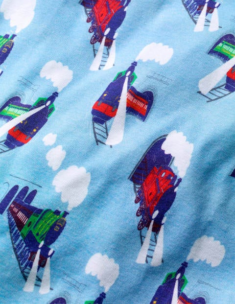 Cosy Twin Pack Long Pyjamas - Frost Blue Steam Trains Cosy Twin Pack Long Pyjamas - Frost Blue Steam Trains