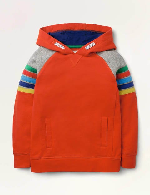 Rainbow Stripe Hoodie - Fire Red Rainbow Stripe Hoodie - Fire Red