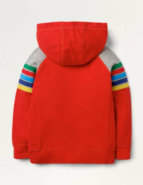 Rainbow Stripe Hoodie - Fire Red Rainbow Stripe Hoodie - Fire Red