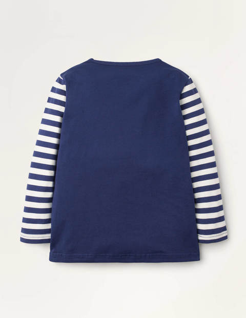 Paillettenoberteil mit Waldtiermotiv - Segelblau, Eichhörnchen Paillettenoberteil mit Waldtiermotiv - Segelblau, Eichhörnchen