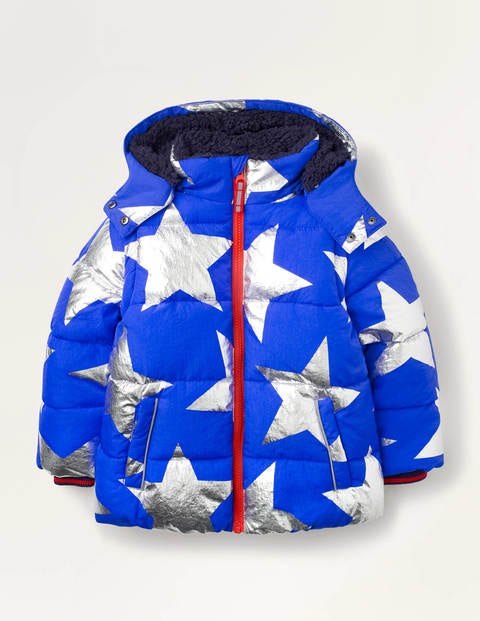 Cosy 2-in-1 Padded Jacket - Brilliant Blue Metallic Star Cosy 2-in-1 Padded Jacket - Brilliant Blue Metallic Star