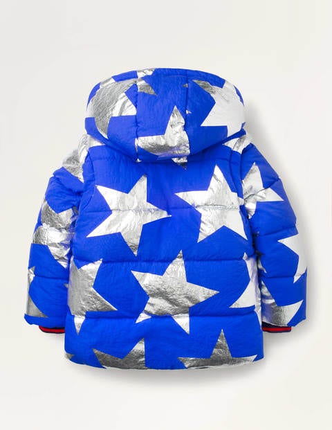 Cosy 2-in-1 Padded Jacket - Brilliant Blue Metallic Star Cosy 2-in-1 Padded Jacket - Brilliant Blue Metallic Star