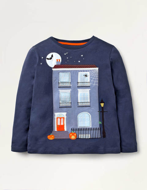 Gruseloberteil mit Aufklappmotiv - Schuluniform-Navy, Haus Gruseloberteil mit Aufklappmotiv - Schuluniform-Navy, Haus
