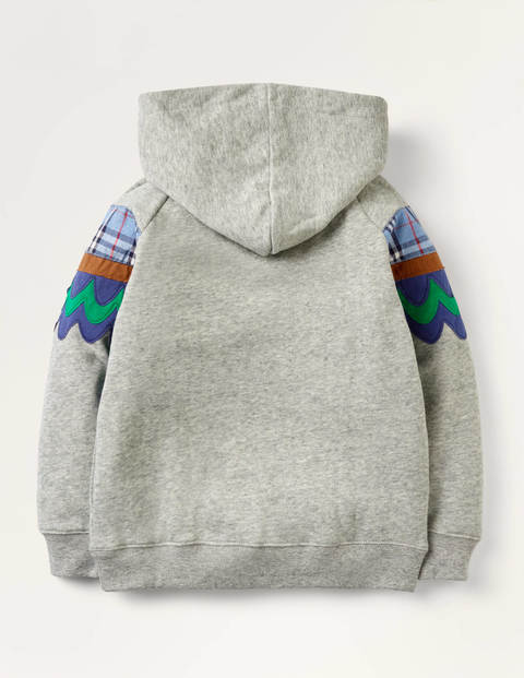 Kapuzenpullover mit Applikationsaufnäher - Grau Meliert, Adler Kapuzenpullover mit Applikationsaufnäher - Grau Meliert, Adler