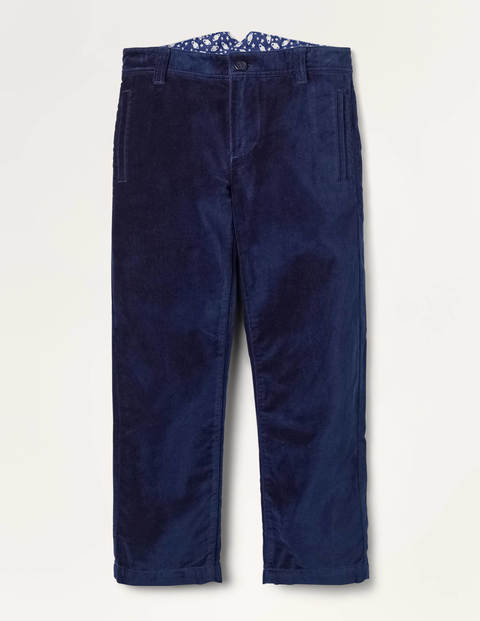 navy blue velour trousers