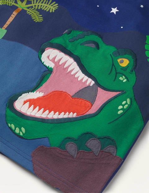 Oberteil mit Abenteuerapplikation - Blauer Edelstein, Dino Oberteil mit Abenteuerapplikation - Blauer Edelstein, Dino