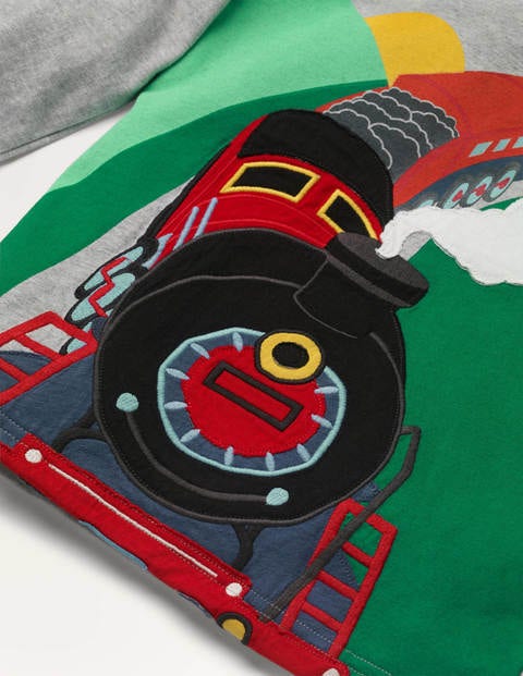 Adventure Appliqué T-shirt - Grey Marl Steam Train Adventure Appliqué T-shirt - Grey Marl Steam Train