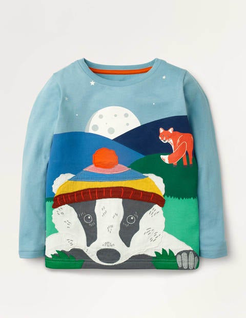 Adventure Appliqué T-shirt - Frost Blue Badger Adventure Appliqué T-shirt - Frost Blue Badger