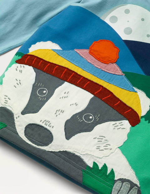Adventure Appliqué T-shirt - Frost Blue Badger Adventure Appliqué T-shirt - Frost Blue Badger