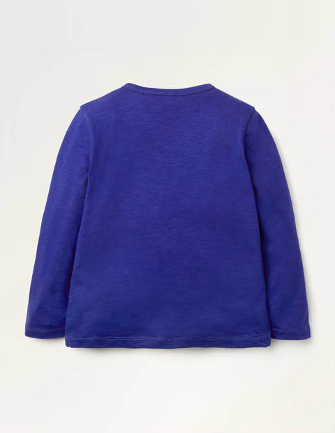 Oberteil mit Superstitch-Tieren - Griechisches Blau, Bär Oberteil mit Superstitch-Tieren - Griechisches Blau, Bär