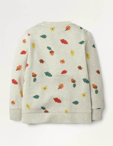 Bouclé Woodland Sweatshirt - Oatmeal Autumn Leaves Squirrel Bouclé Woodland Sweatshirt - Oatmeal Autumn Leaves Squirrel