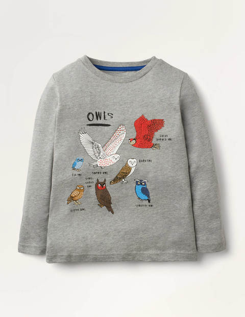 Animal Names T-shirt - Grey Marl Owls Animal Names T-shirt - Grey Marl Owls