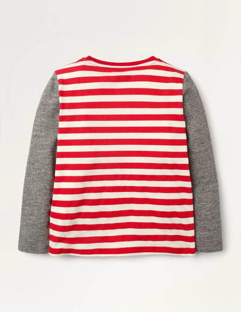 Oberteil mit gruseliger Flügel-Applikation - Naturweiß/Rockabilly-Rot, Fledermaus Oberteil mit gruseliger Flügel-Applikation - Naturweiß/Rockabilly-Rot, Fledermaus
