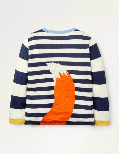 Woodland Appliqué T-shirt - Ivory/College Navy Fox Woodland Appliqué T-shirt - Ivory/College Navy Fox