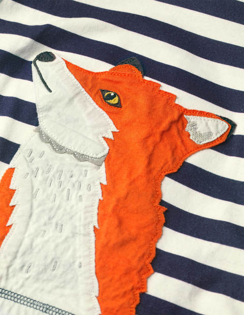 Woodland Appliqué T-shirt - Ivory/College Navy Fox Woodland Appliqué T-shirt - Ivory/College Navy Fox