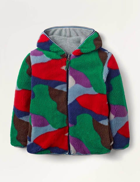 Cosy Reversible Zip-up Hoodie - Grey Marl/Multi Camo Cosy Reversible Zip-up Hoodie - Grey Marl/Multi Camo