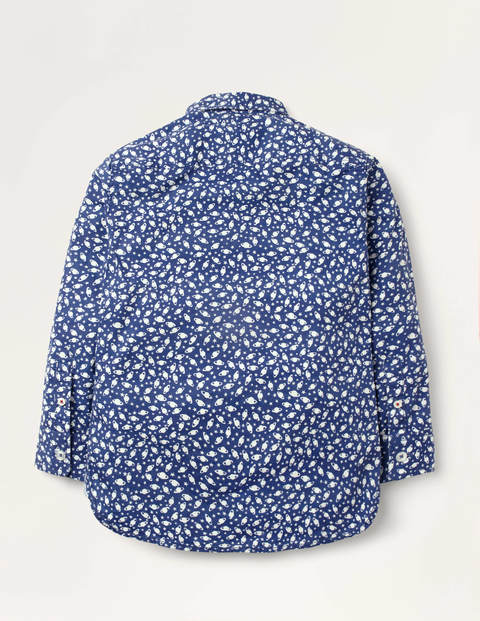 Partyhemd mit Weltallmuster - Schuluniform-Navy, Alien-Raumschiff Partyhemd mit Weltallmuster - Schuluniform-Navy, Alien-Raumschiff