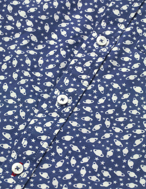 Partyhemd mit Weltallmuster - Schuluniform-Navy, Alien-Raumschiff Partyhemd mit Weltallmuster - Schuluniform-Navy, Alien-Raumschiff