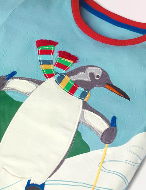 Polar Animal Appliqué T-shirt - Frost Blue Penguin Polar Animal Appliqué T-shirt - Frost Blue Penguin