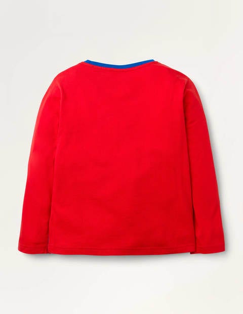 T-Shirt mit Polartierapplikation - Rockabilly-Rot, Bär T-Shirt mit Polartierapplikation - Rockabilly-Rot, Bär