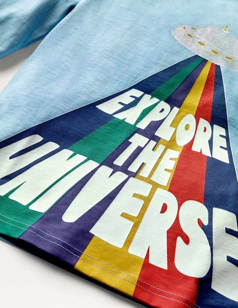 Glowing Universe T-shirt - Frost Blue UFO Glowing Universe T-shirt - Frost Blue UFO