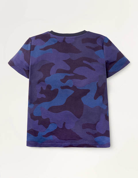 Besticktes T-Shirt mit Muster - Schuluniform-Navy Besticktes T-Shirt mit Muster - Schuluniform-Navy