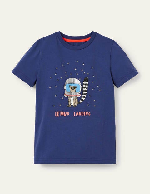 T-shirt amusant à imprimé animaux - Lémurien bleu tribord ...