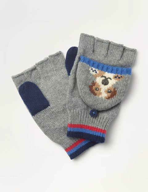 Fun Dog Mittens - Grey Marl Fun Dog Mittens - Grey Marl