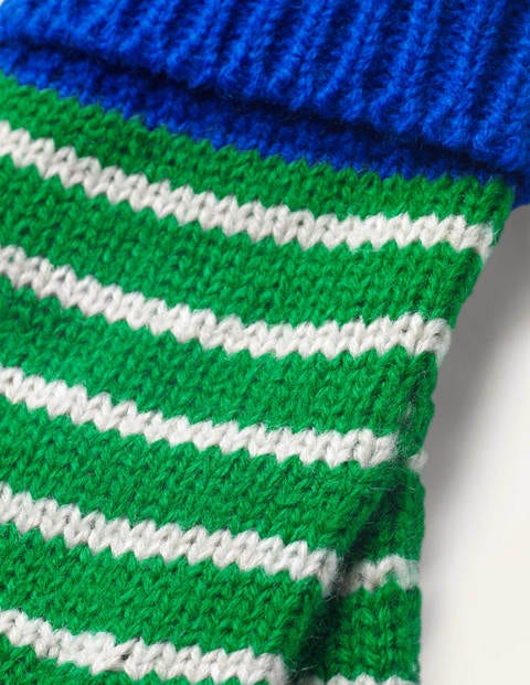 Gestreifte Strickhandschuhe - Schottengrün/Ecru Gestreifte Strickhandschuhe - Schottengrün/Ecru